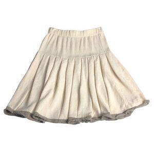 Vintage Toula Skirt Womens 12 Cream Santana Knit Fit & Flare Pull On Elastic USA